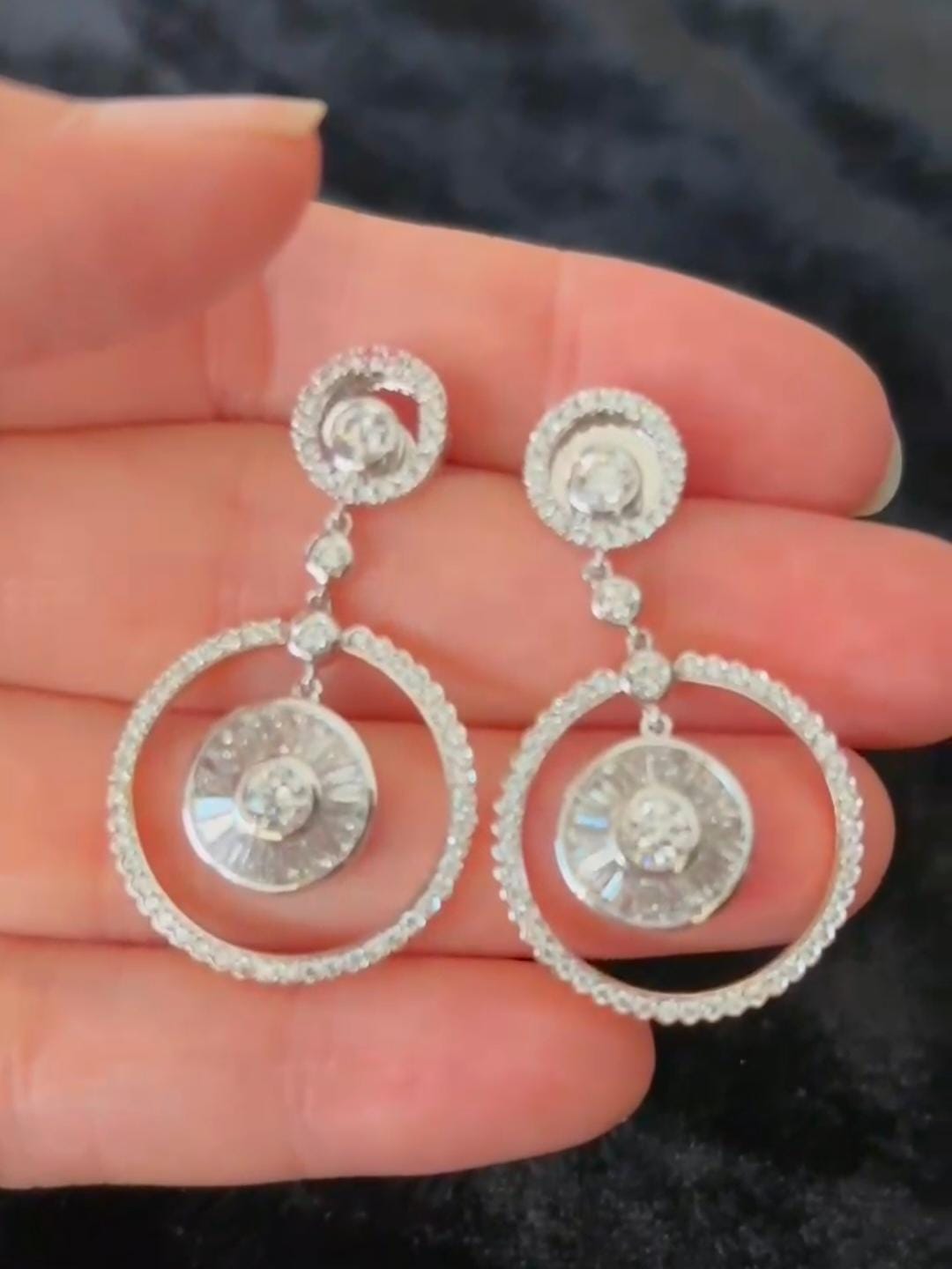 The 2.62 Carat Cascade: Natural Diamond Dangle Earrings in Lustrous White Gold